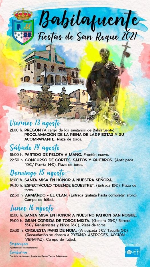 Fiestas en honor a San Roque 2021 Babilafuente